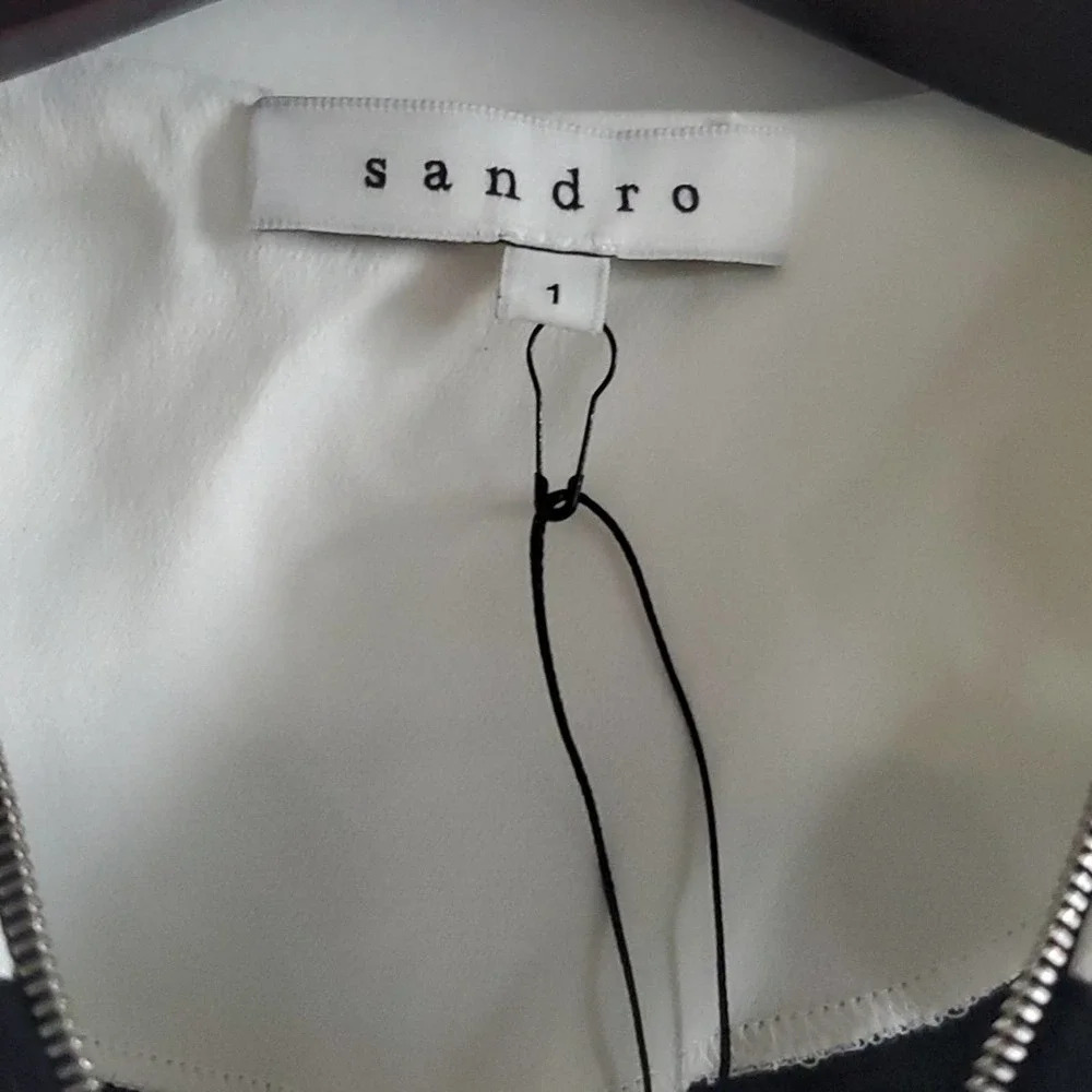 Sandro size S black and white zippered dress from Paris! - Picture 2 of 12